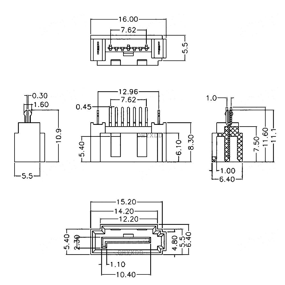 Bộ 5 Đầu Nối Ổ Cứng SATA 7P
