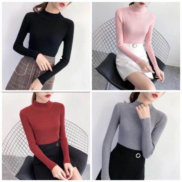 Áo Len Cổ 3 phân len Tơ Mềm Mịn