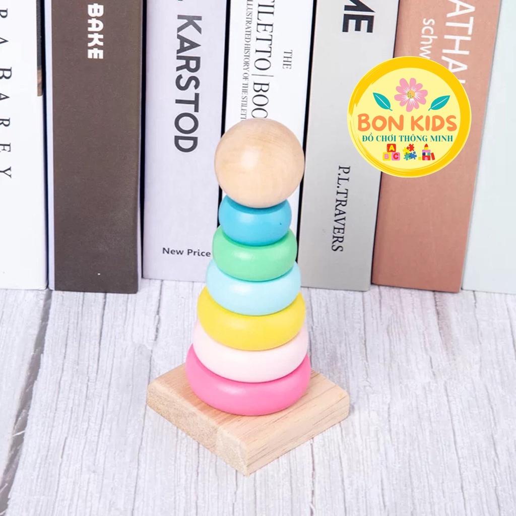 Đồ chơi tháp gỗ cầu vồng cho bé