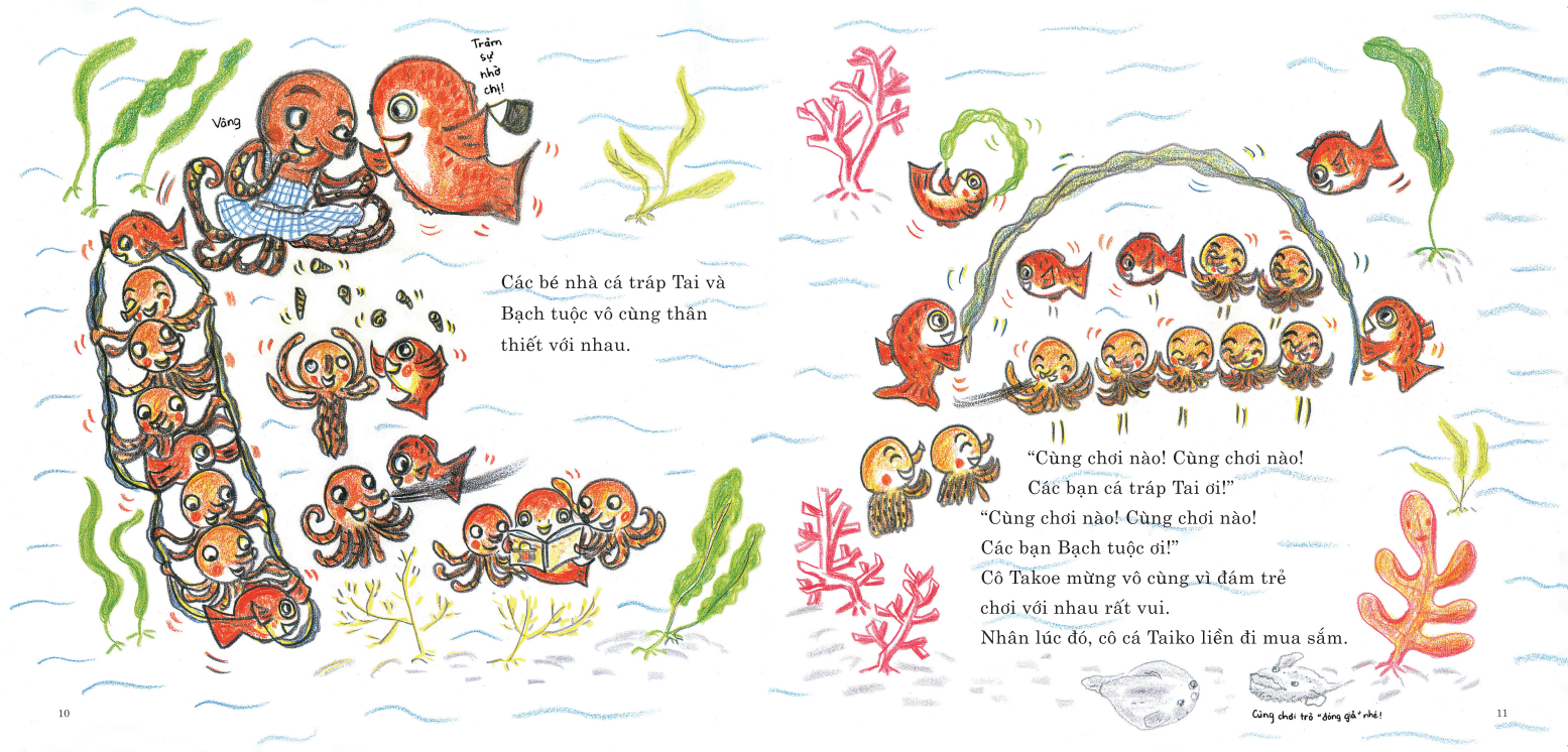 Ehon - Phát triển quan sát - Cô cá Seitouchi Taiko muốn đi dự tiệc - cho bé 3-6 tuổi