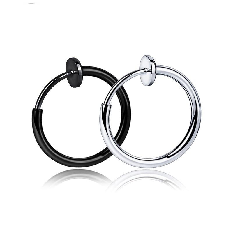 Khuyên Tai Nam, Bông Tai Nam kẹp inox 316L tròn trơn không cần xỏ lỗ