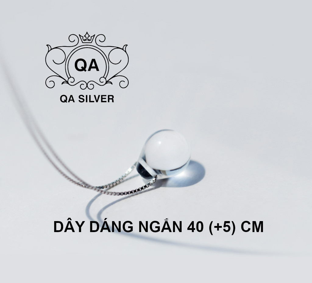 Dây chuyền bạc 925 mặt đá giọt nước trong suốt vòng cổ nữ tối giản S925 QUARTZ Silver Necklace QA SILVER NE190301