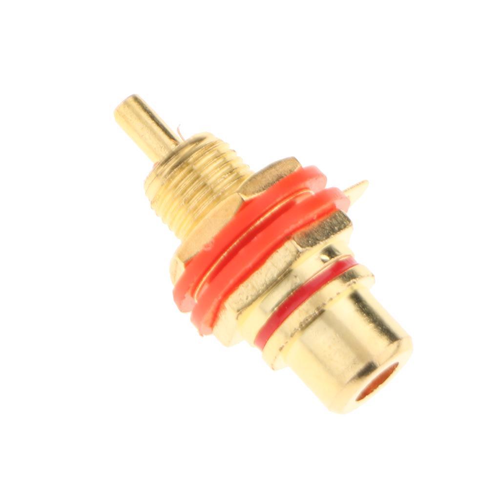 2Pcs 24k Gold Plated RCA Jack / Socket Audio Video Female Cable Connector