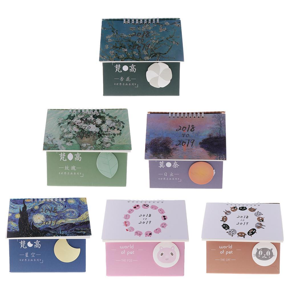 Foldable Storage Organizer Box with Calendar Desk Tray Desk Storage Box for