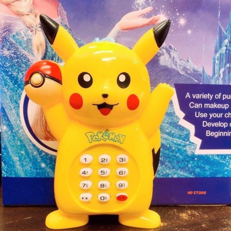 Điện Thoại Pikachu Vàng Chanh + Tặng Pin, Dây Đeo, Có Các Nhạc Vui Nhộn Cầm Tay Đồ Chơi Bé Trai, Gái