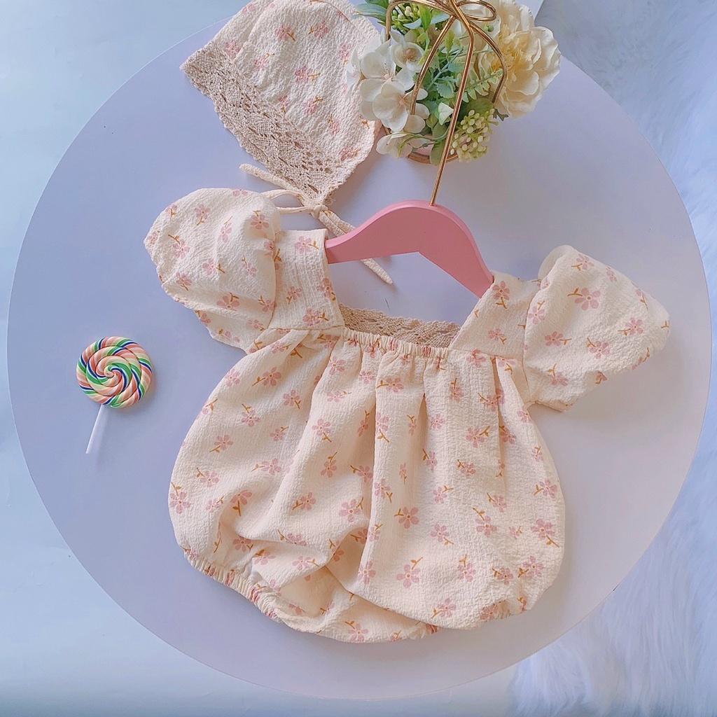 Set váy  hoa cam ren cho bé 4-6kg