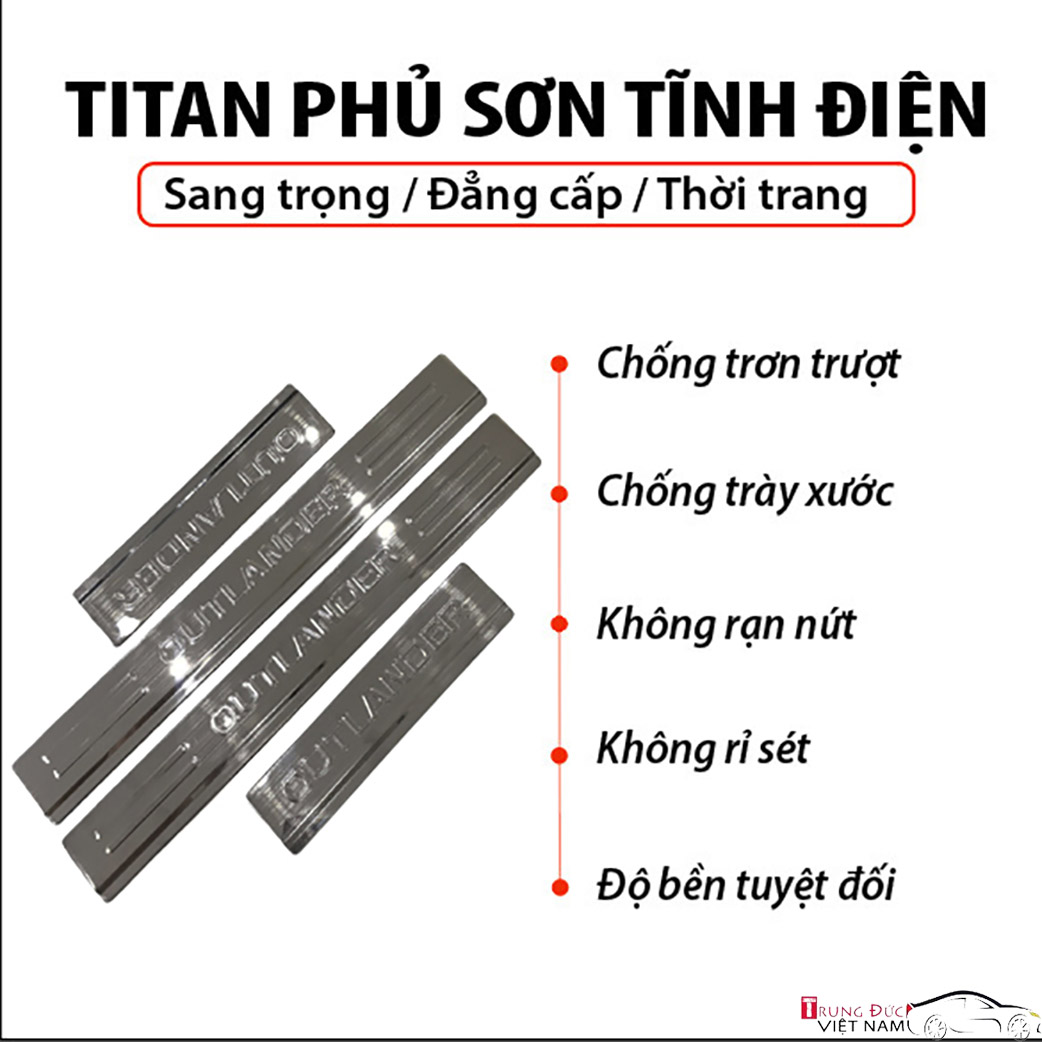 Ốp bậc cửa Titan dành cho xe ô tô Outlander - Hàng Chính Hãng TDVN