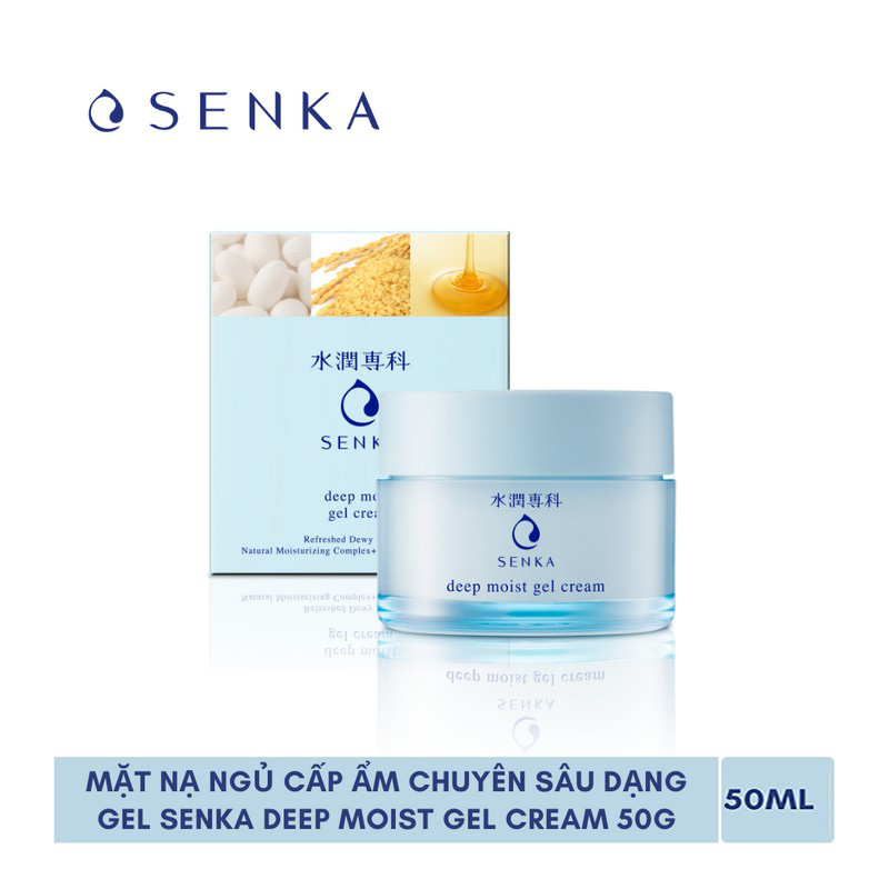 Mặt Nạ Ngủ Cấp Ẩm Chuyên Sâu Dạng Gel Senka Deep Moist Gel Cream 50g