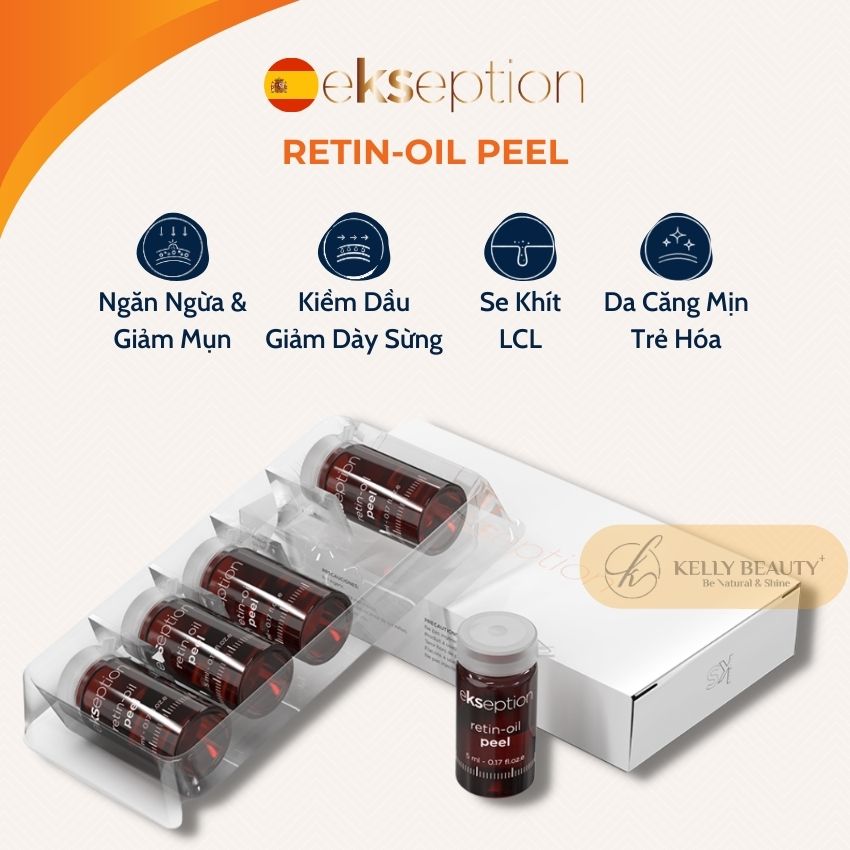 ekseption Retin-Oil Peel - Trẻ Hóa Làn Da, Giảm Nếp Nhăn; Căng Mịn và Đều Màu Da - Retinol 4% + BHA 2% - Kelly Beauty