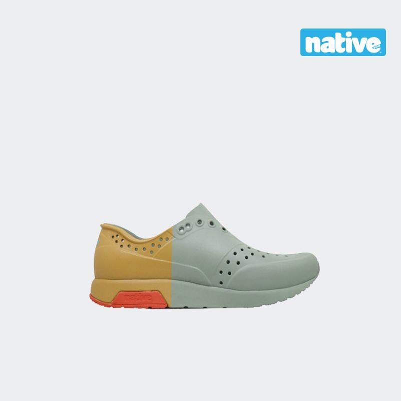 Giày Lười Trẻ Em NATIVE Lennox Block Child - BASALT GREEN/ BASALT GREEN/ PRECIOUS ORANGE/ GUM BLOCK - 28.5