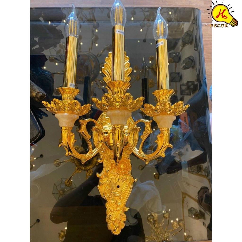 Đèn tường nến đồng HQ - mã TND081 - ánh sáng vàng tự nhiên, trang trí tinh tế, tiết kiệm điện năng tối ưu HQ DECOR (HÀNG NHẬP KHẨU)