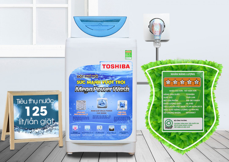 Máy giặt Toshiba AW-E920LV có khả năng tiết kiệm điện và nước tối ưu