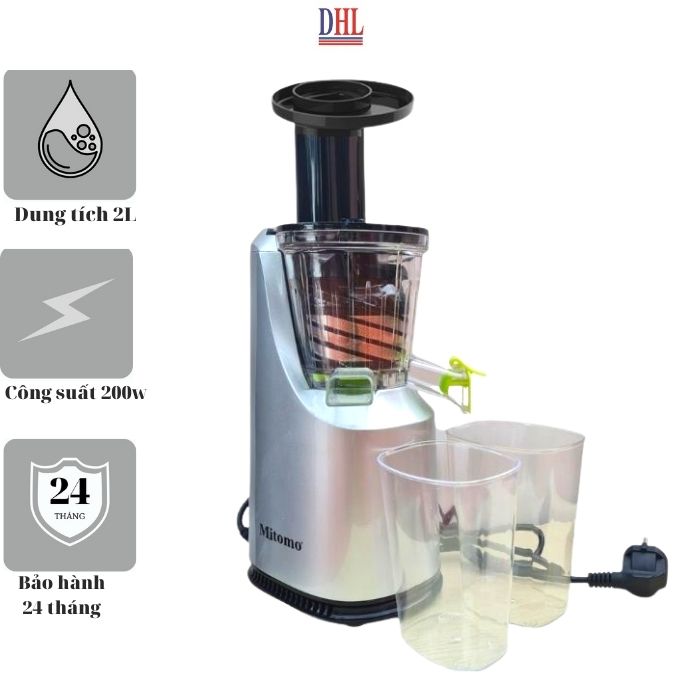 Máy ép trái cây,hoa quả Mitomo- Giữ Nguyên Dinh Dưỡng, Động Cơ Êm, Dễ Vệ Sinh hãng chính hãng