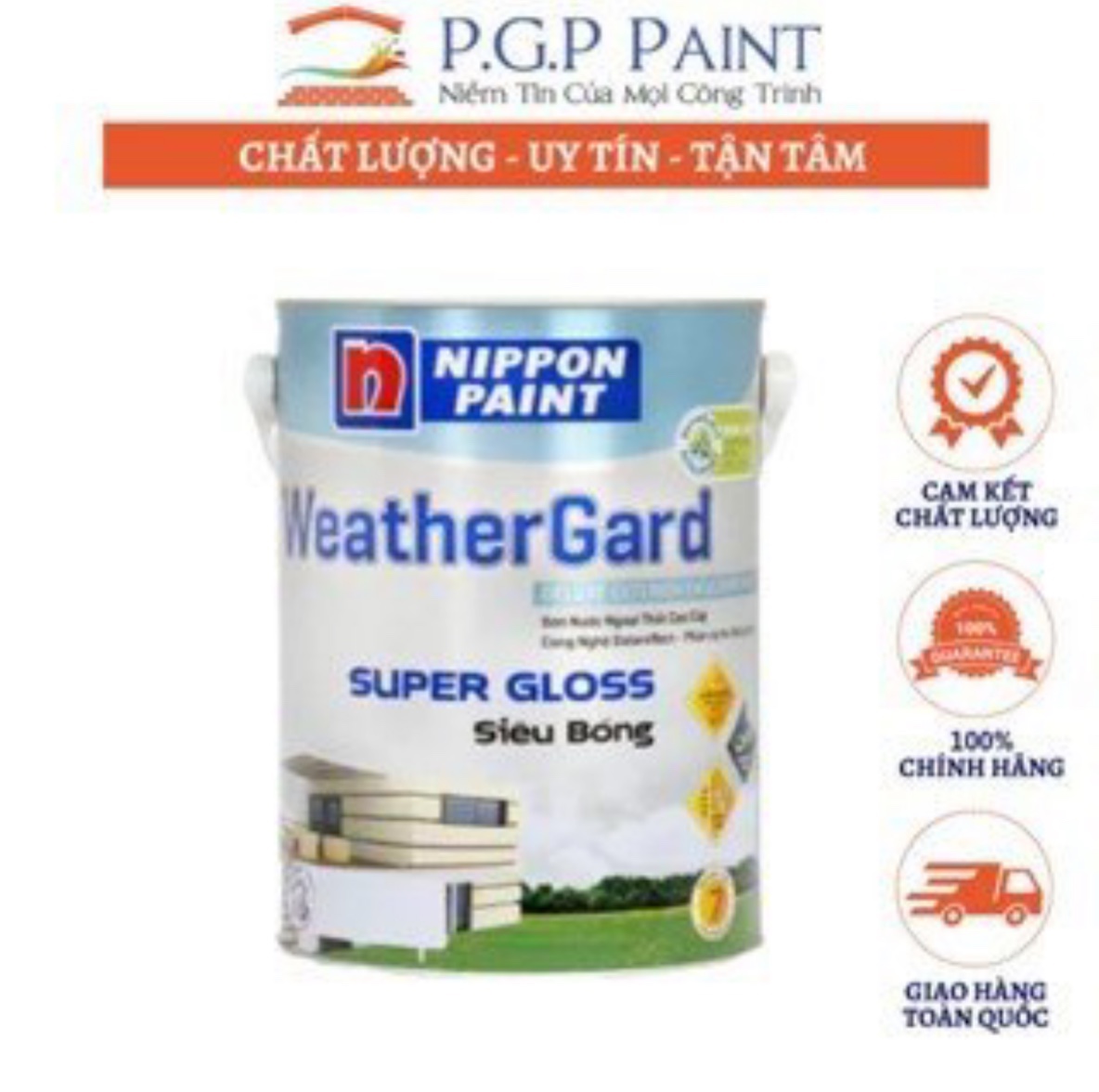 Sơn ngoại thất Cao Cấp Nippon WeatherGard Siêu Bóng đem lại độ sáng bóng sang trọng cho các bề mặt 5L