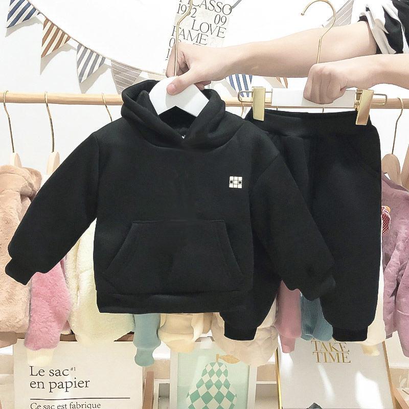 Thời Trang Sơ Sinh Bé Gái Bé Trai Quần Áo Bộ Áo Và Quần 2 Chiếc Ấm Lót Nỉ Bebe Trùm Đầu Phù Hợp Với Mùa Đông Quần Áo bộ 0-3Y