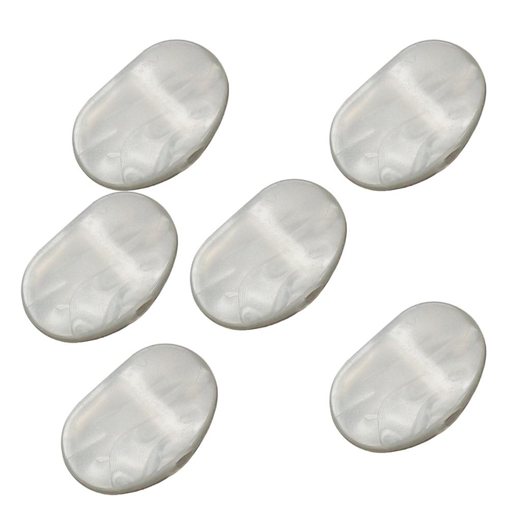 Sunnimix 6 Chiếc Hình Bầu Dục Đàn Guitar Điện Ngọc Trai Chỉnh Chốt Nắp Chỉnh Âm Máy Đầu Thay Thế Nút Núm, Trắng