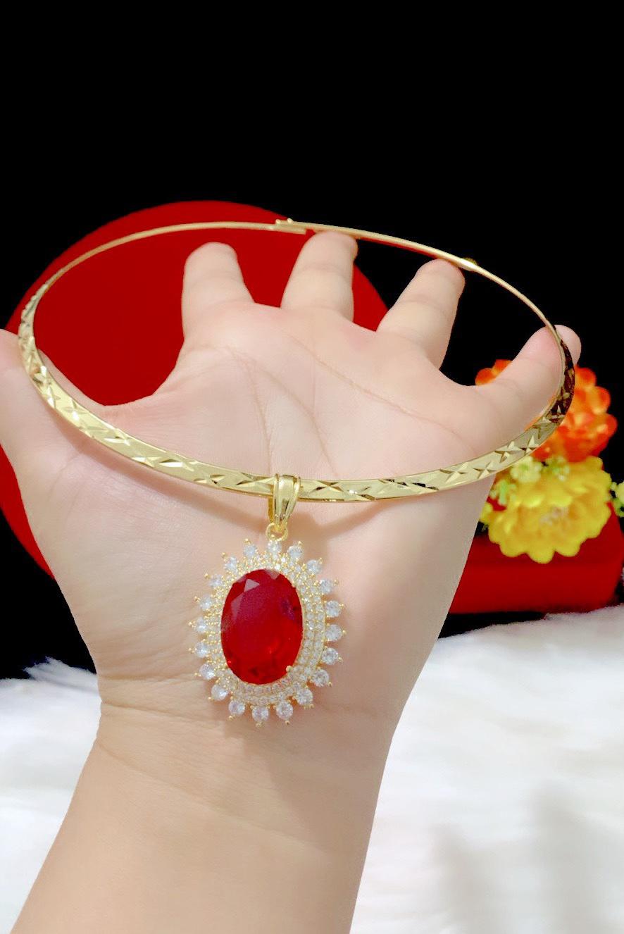 Kiềng cổ nữ mặt xoàn mạ 18k cao cấp