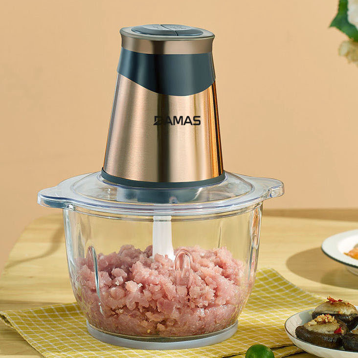 Máy Xay Thịt Đa Năng 2 Lưỡi Dao Xay Damas KF260 - Thiết Kế Cối Thủy Tinh Chịu Lực Cao Cấp - Động Cơ Đồng Nguyên Chất Giúp Máy Hoạt Động Bền Bỉ - Dung Tích Lớn 2,2 Lít - Hàng Nhập Khẩu