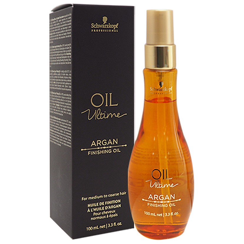 Tinh dầu dưỡng tóc Schwarzkopf OIL Ultime Argan Finishing Oil 100ml từ sợi vừa đến to sợi  (vàng cam)