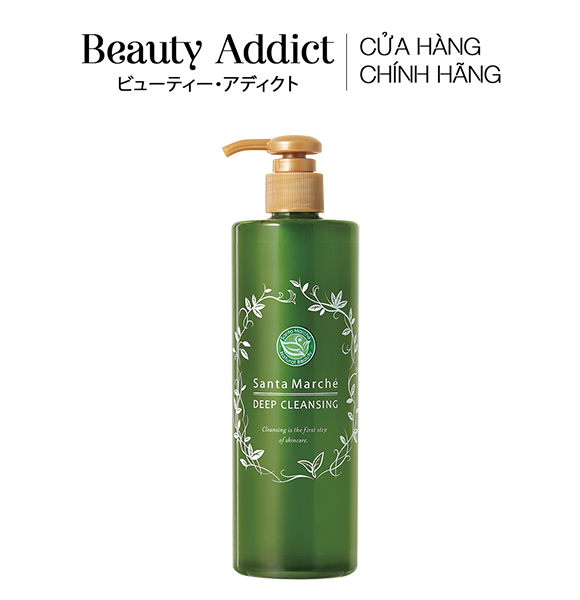 Gel Tẩy Trang Trà Xanh Nhật Bản Santa Marché Green Tea Deep Cleansing 400ml, Làm Sạch Sâu Bụi Bẩn,Tẩy Tế Bào Chết Trên Da, Loại Bỏ Đốm Nâu, Làm Sáng Da, Chiết Xuất Thực Vật Dưỡng Ẩm Da, Ngăn Lão Hóa