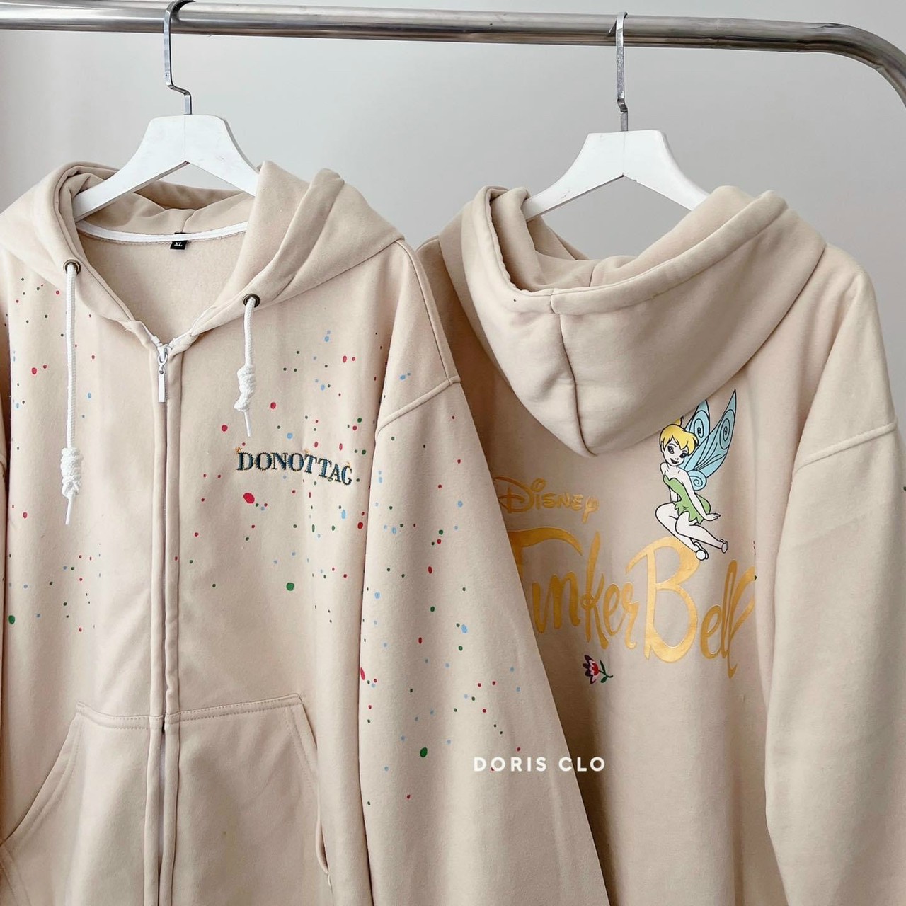 Áo Khoác Nữ Thiên Thần chữ DONOTTAG Cute Kiểu Hoodie Có Khóa Kéo , Nón Mũ 2 Lớp- Chất Vải Nỉ Ngoại From Rộng Unisex