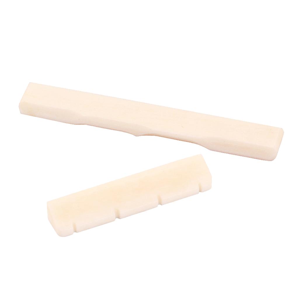 Slotted Buffalo Bone BRIDGE SADDLE AND NUT for 4-String Mini GUITAR