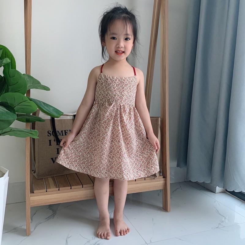 Đầm 2 dây mùa hè cho bé gái