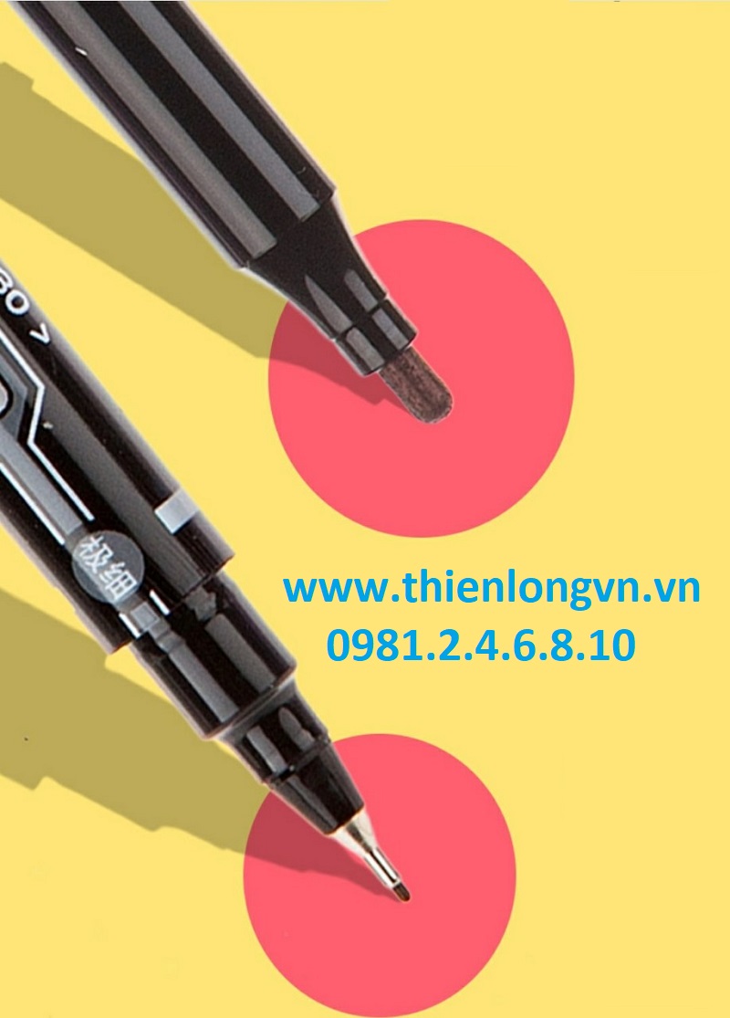 Combo 5 cây bút dạ kính hai đầu M&G - 2130 màu đen