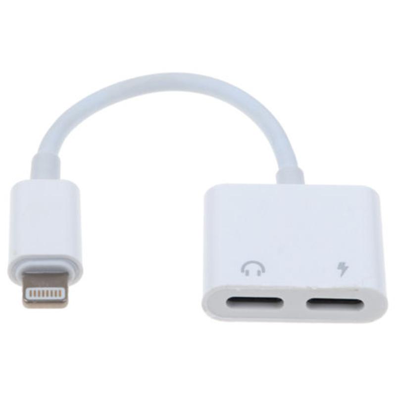Dây Cáp Chuyển Đổi 2 Cổng Lightning Sạc Và Tai Nghe Cho iPhone X 8/8 Plus 7/7Plus - Trắng