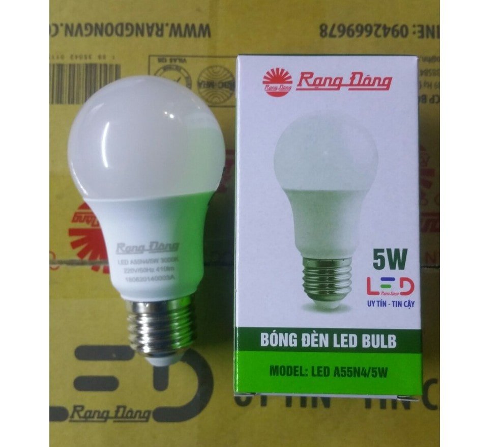Combo 5 Bóng đèn LED Bulb 5W Model: A55N4 5W Trắng