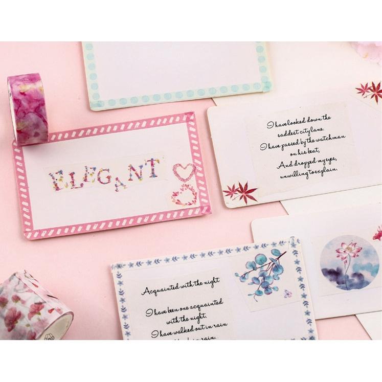 Set 10 cuộn băng keo Washi sáng tạo trang trí sổ tay nhật ký