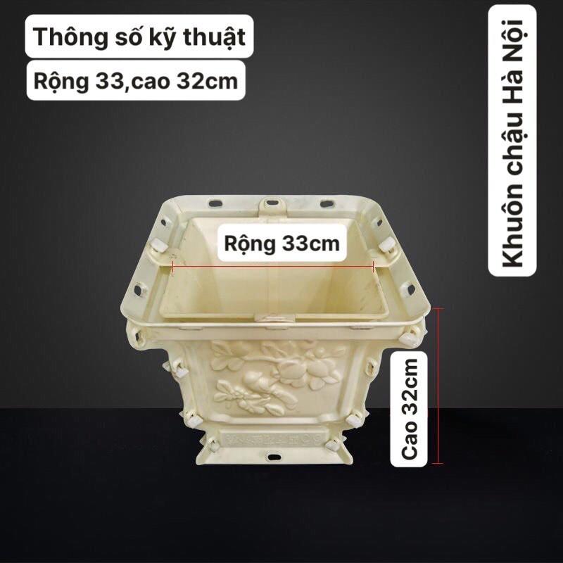 Khuôn đúc chậu cảnh vuông 35cm nhựa ABS có lòng trong