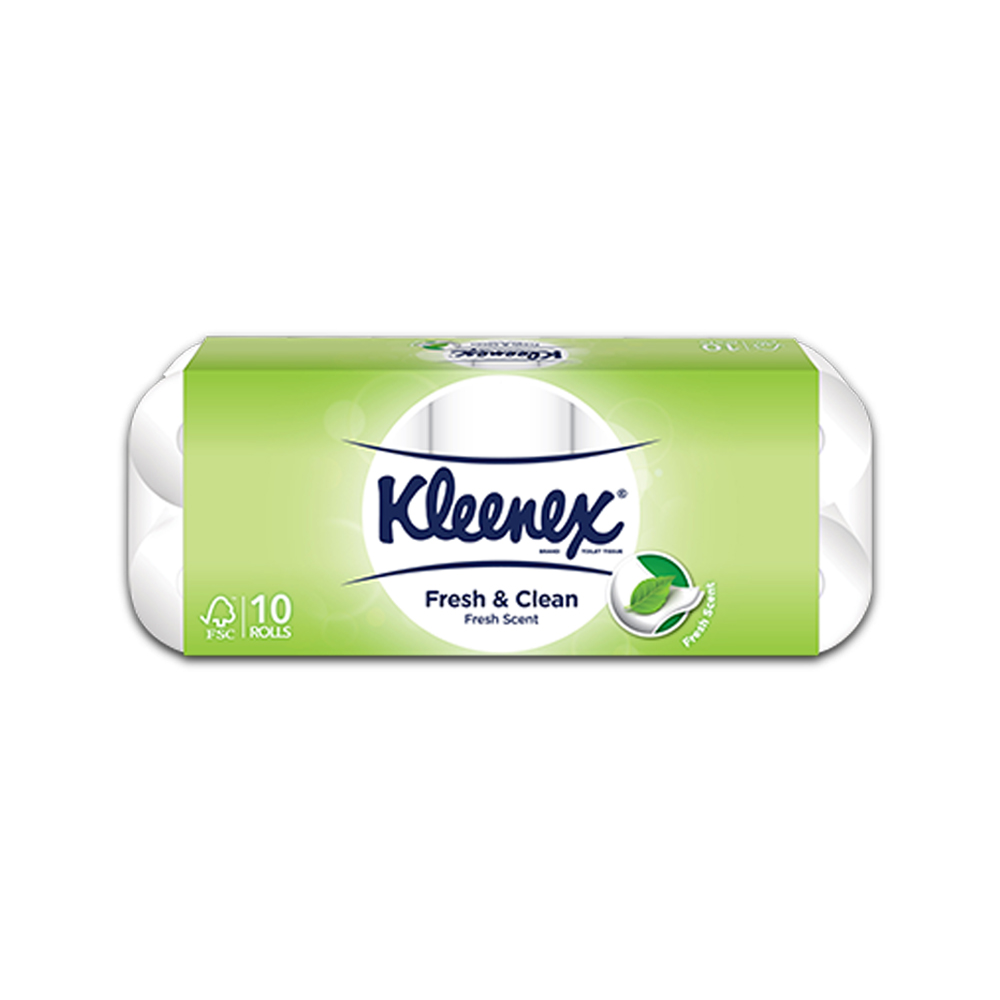 Combo 6 giấy vệ sinh cuộn nhỏ Kleenex 2 lớp siêu thấm 220x10 tờ