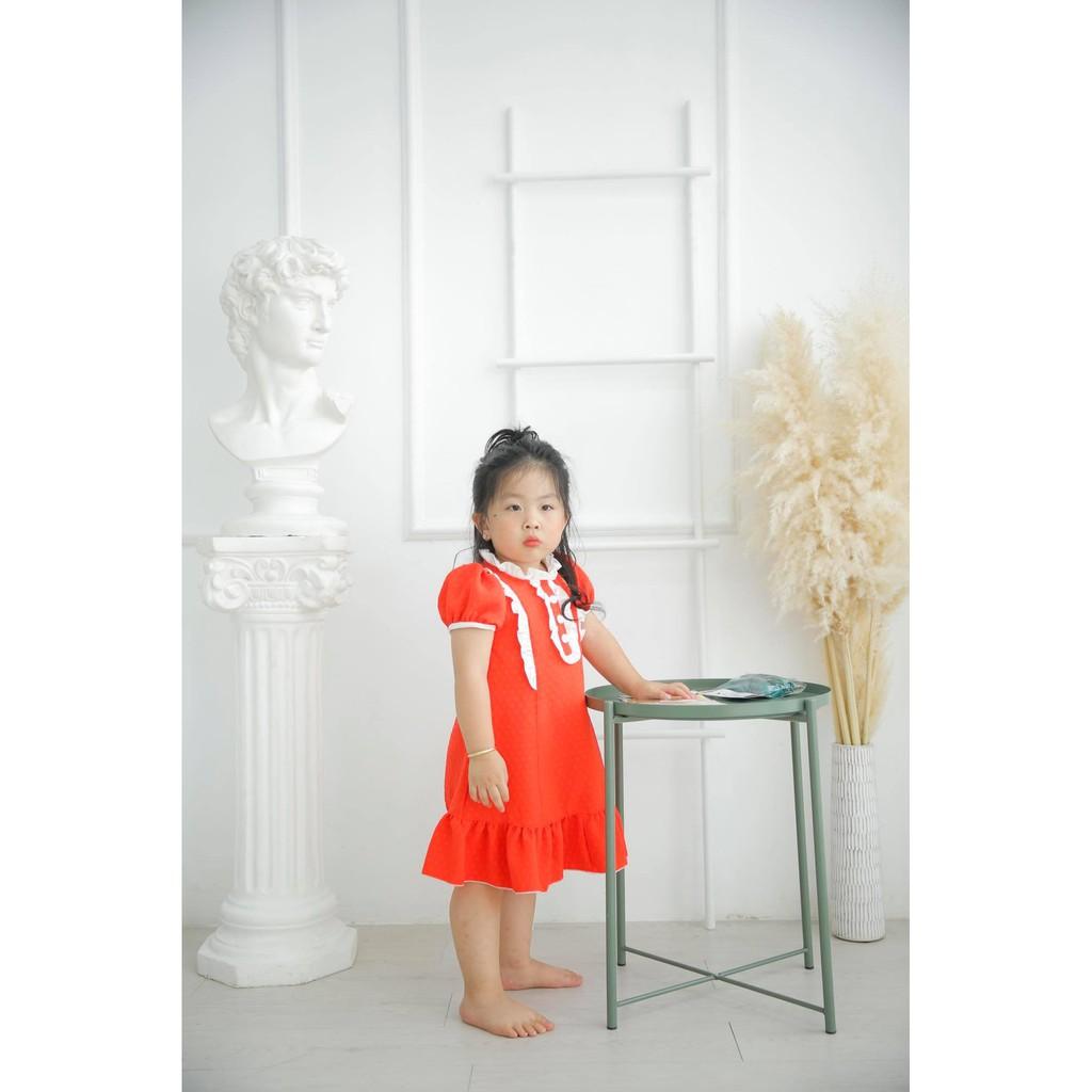 ĐẦM FORM A ĐỎ 3 NÚT