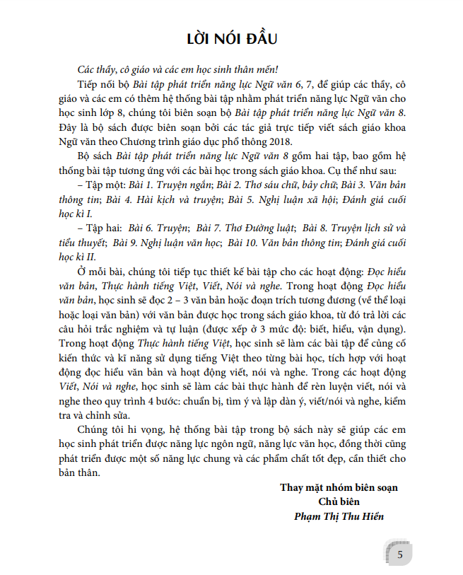 Sách - Bài tập phát triển năng lực Ngữ Văn 8 - tập 1