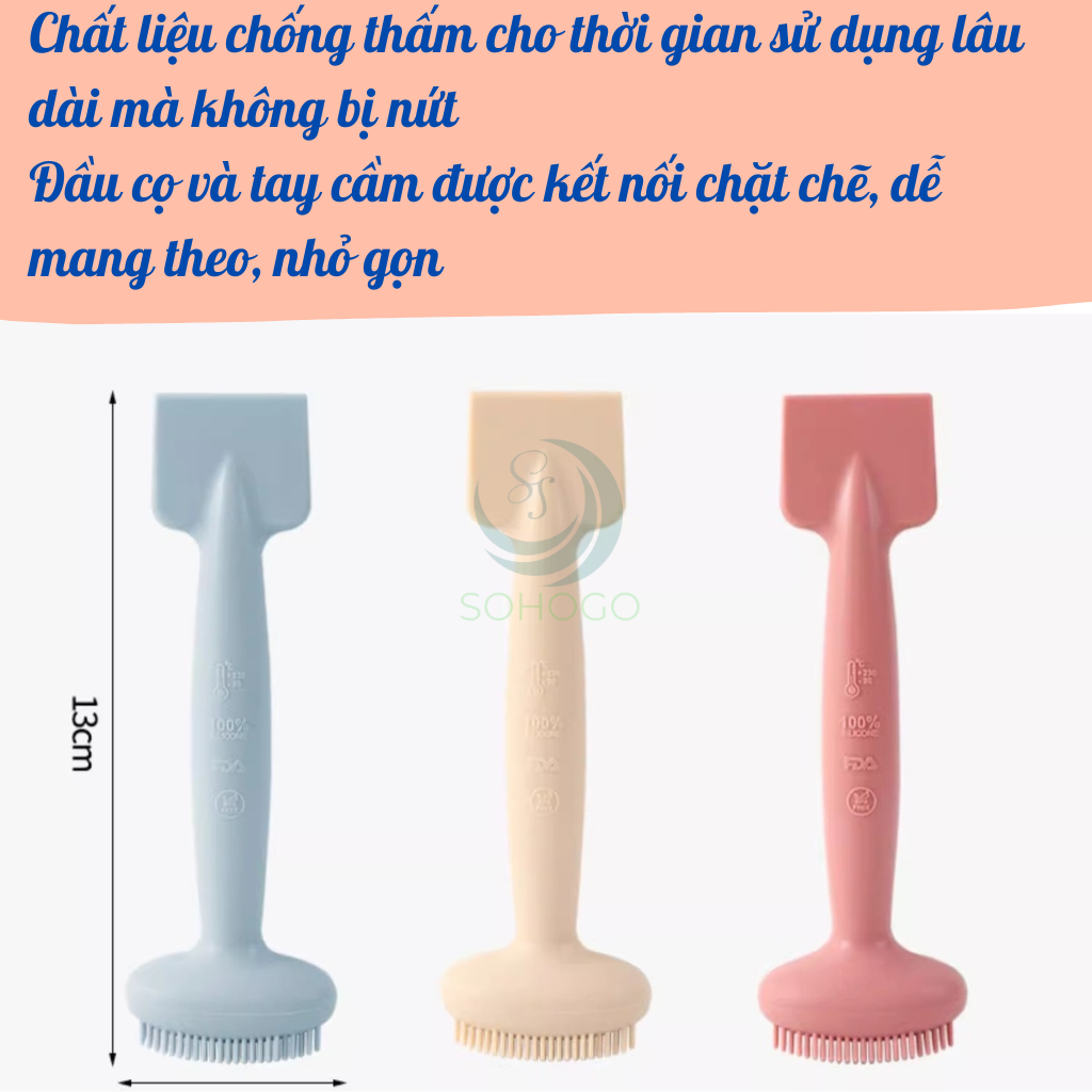 Cọ Đắp Mặt Nạ 2 Đầu Silicone – Làm Đẹp Thông Minh Cây Cọ Massage &amp; Thoa Mặt Nạ 2 Trong 1 Cọ Silicone Đắp Mặt Nạ Đa Năng – Mềm Mại, Dễ Dùng Cọ Đắp Mask Chăm Sóc Da 2 Đầu – Tẩy Tế Bào Chết &amp; Đắp Mask