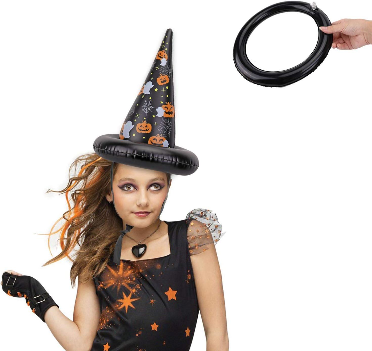 Đồ Chơi Halloween, 2 Trò Chơi Ném Mũ Phù Thủy Bơm Hơi Với 6 Vòng Cho Trẻ Em Và Người Lớn Trong Nhà Ngoài Trời Sân Vườn Halloween Đồ Chơi