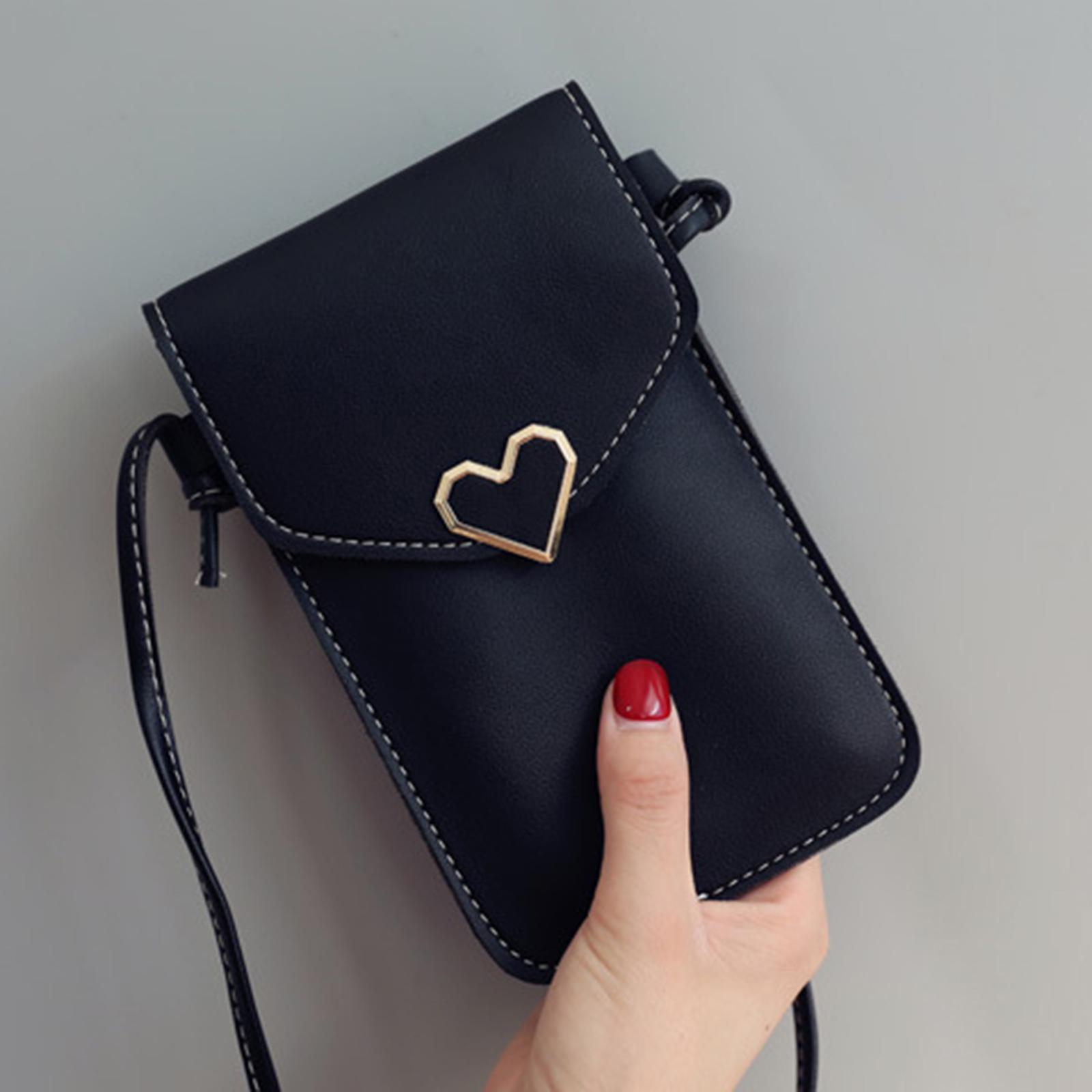 Transparent touch screen handbags card holder black