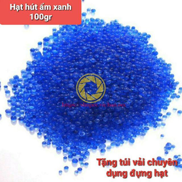 Hạt hút ẩm xanh trọng lượng 100gr.