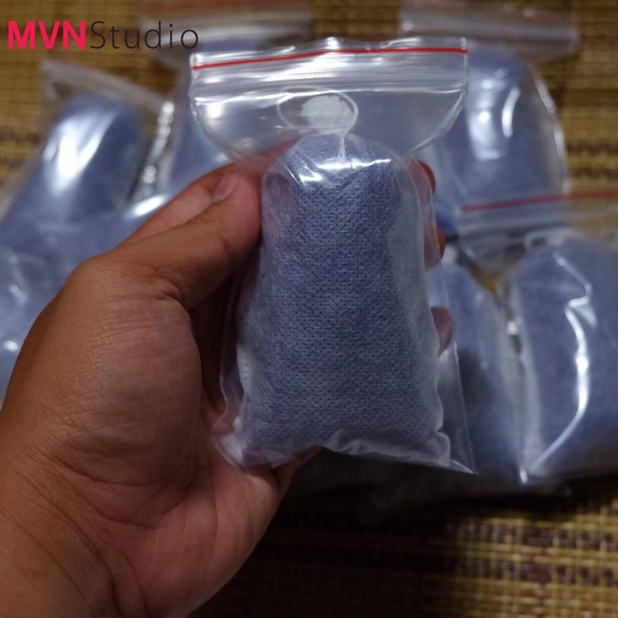Gói 100g và 200g hạt chống ẩm, hạt hút ẩm màu xanh cho máy ảnh