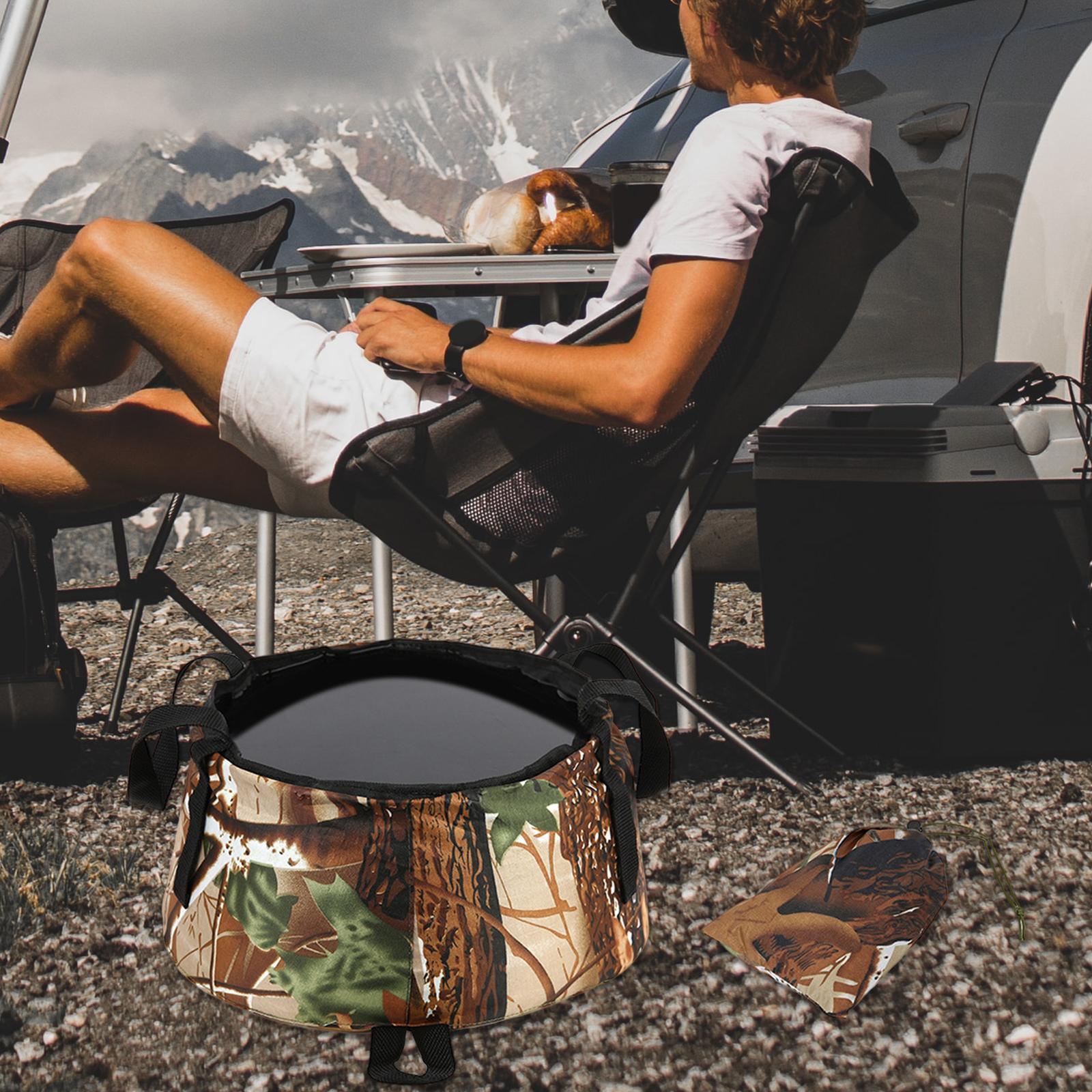 2Pcs Collapsible Bucket Foldable for Camping with Carry Bag Wash Basin