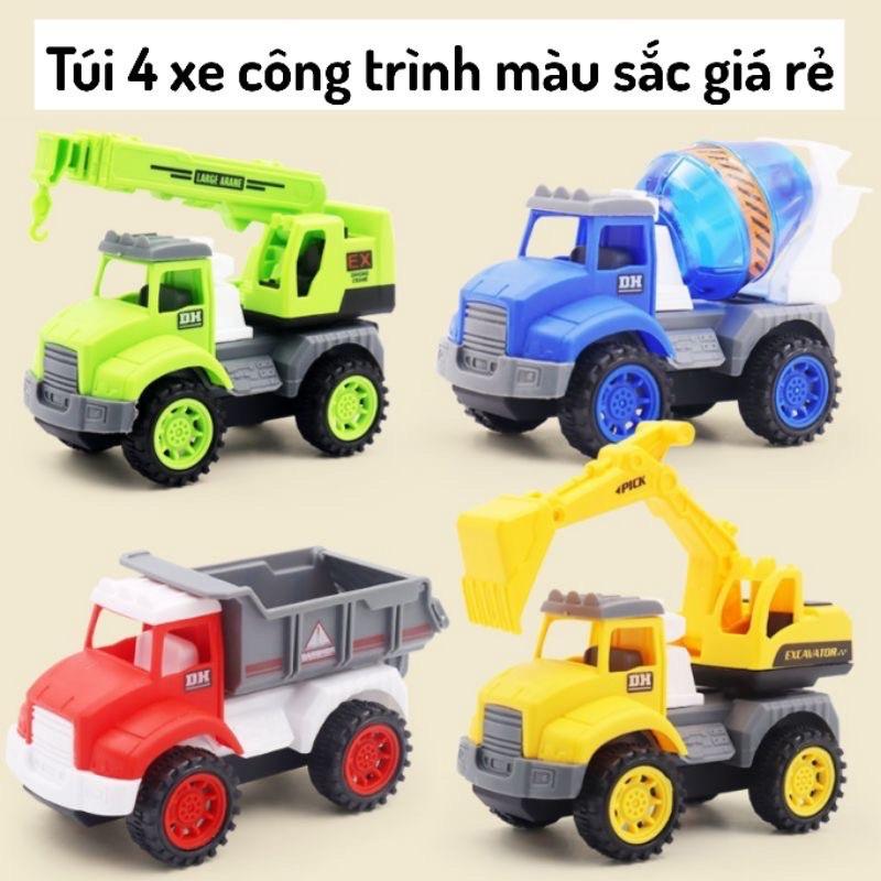 Đồ Chơi 4 Xe Công Trình Xây Dựng Dành Cho Bé