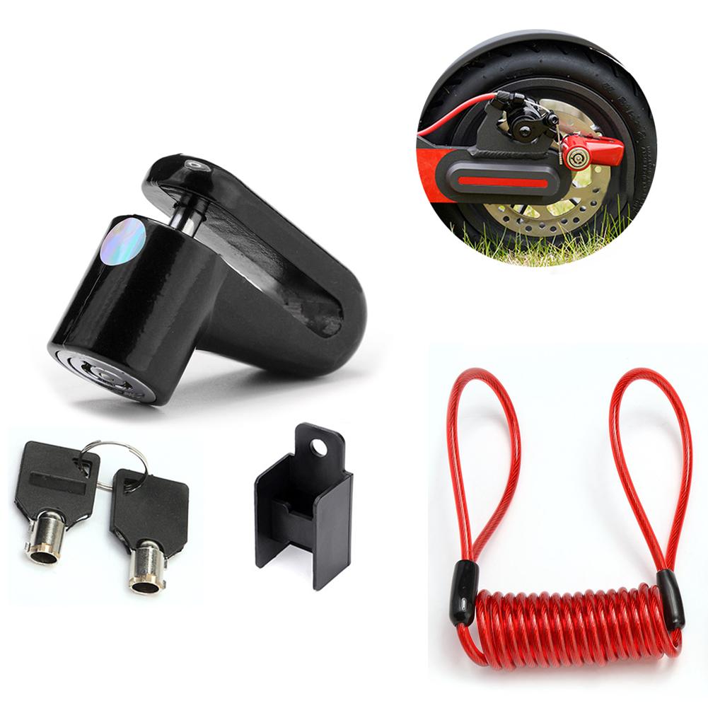 Khóa xe tay ga Khóa xe đạp Khóa đĩa chống trộm Khóa với dây thép cho Xiaomi M365 xe tay ga điện Color: Orange