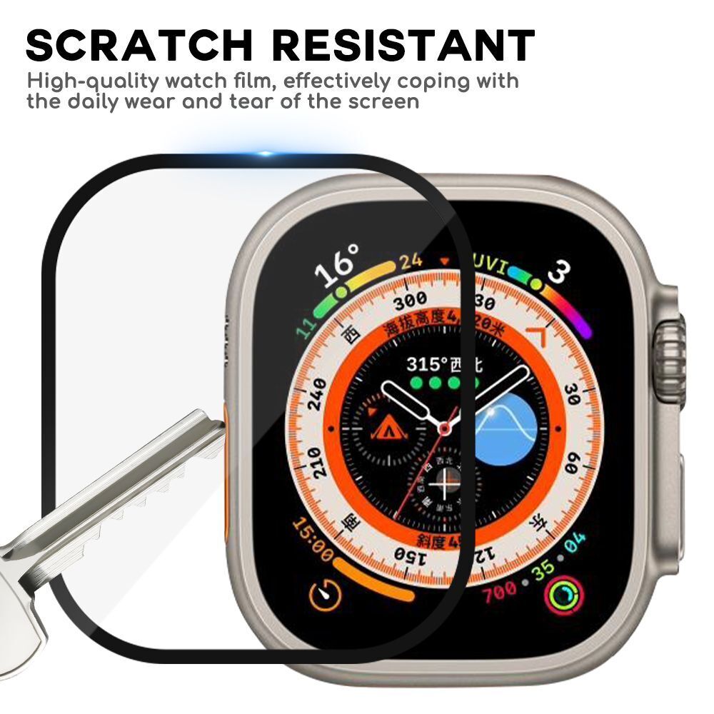 Miếng dán kính cường lực Full 3D dành cho Apple Watch Ultra 49mm Series 8 hiệu ANANK Protector Pro (Chống va đập, vát cạnh 2.5D, hạn chế vân tay) - hàng nhập khẩu