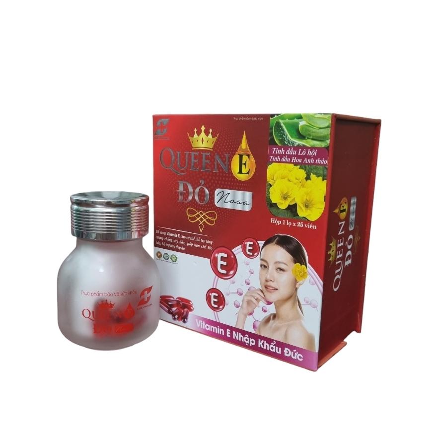 Viên uống đẹp da Queen E Đỏ Nosa, Bổ sung Vitamin E cho cơ thể, chống oxy hóa, giúp hạn chế lão hóa da, đẹp da