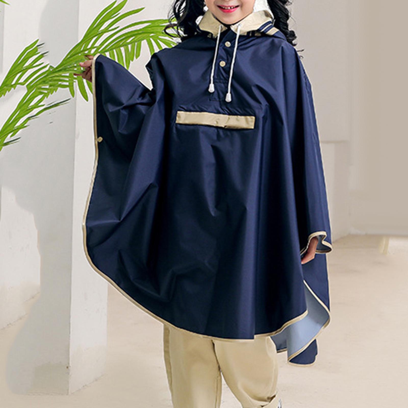 Kids Rain Poncho Rain Coat Waterproof Pullover Rain Jacket Impermeable Rain Wear Hoodie Poncho Raincoat for Children Cycling Fishing Camping