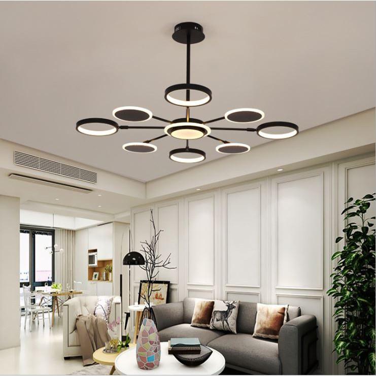 Đèn thả MORAT hiện đại với 3 chế độ ánh sáng trang trí nội thất sang trọng loại 8 bóng - kèm điều khiển từ xa - .