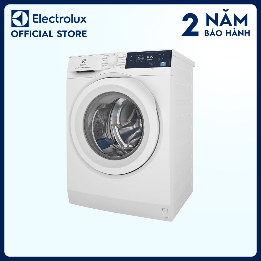 [Miễn phí giao hàng toàn quốc] [Miễn phí lắp đặt] Máy giặt cửa trước Electrolux 8kg UltimateCare 300 - EWF8024D3WB - Giặt hơi nước diệt 99.9% vi khuẩn hiệu quả trên nhiều loại vải khác nhau, tiết kiệm điện năng [Hàng Chính Hãng]