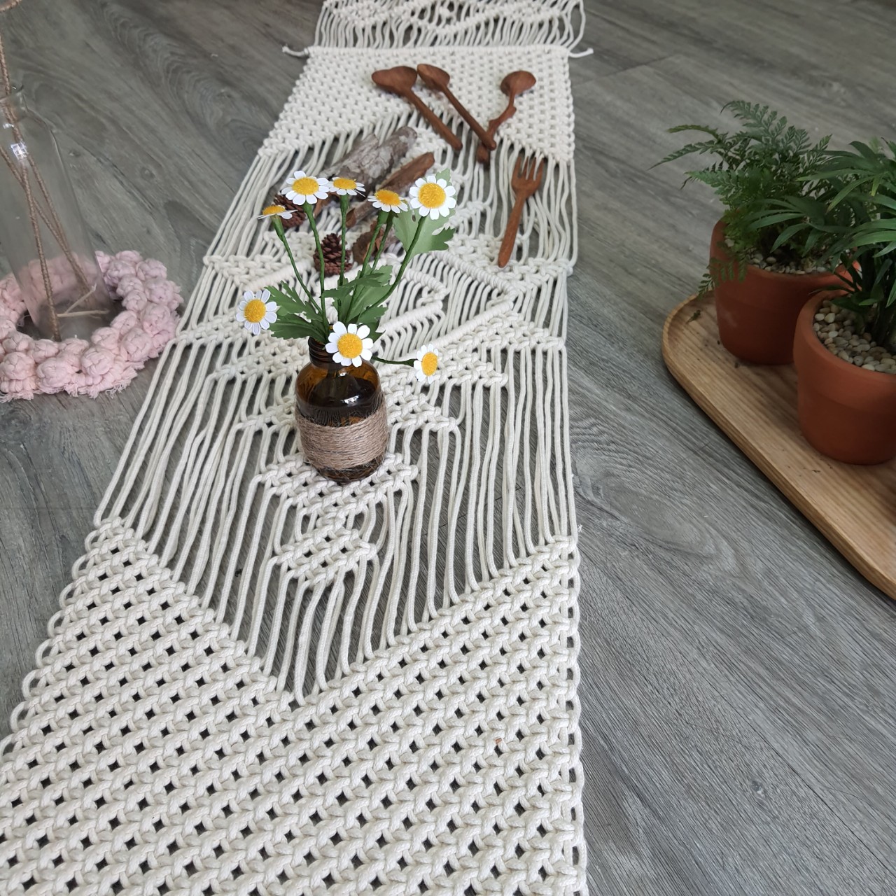 Khăn trải bàn macrame - Trang trí tân trang lại nhà cửa