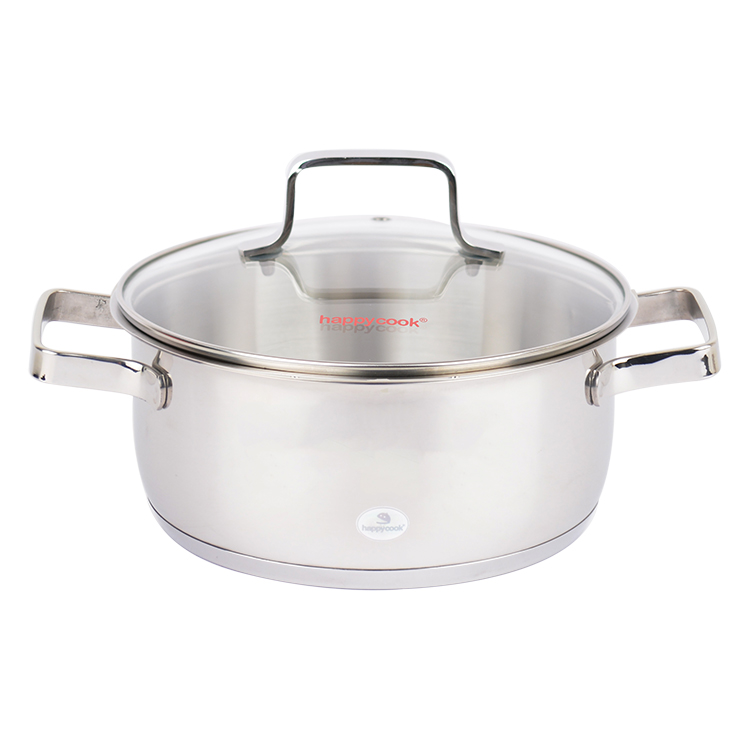 Nồi Inox 3 Đáy Nắp Kiếng Happy Cook Milan Plus